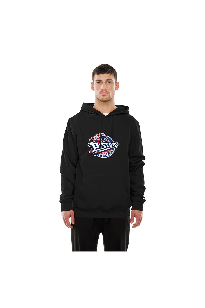 Men's New Era  Black Detroit Pistons Front Back Logo Hoodie, Main, color, Black