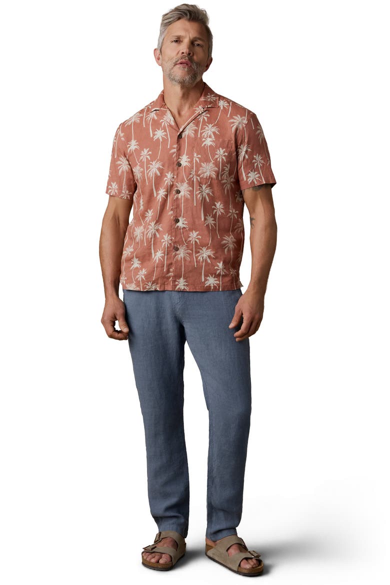 Breeze Linen Blend Camp Shirt, Alternate, color, SIENNA SHORE TREES