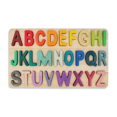 Alphabet Educational Wooden Rainbow Puzzle