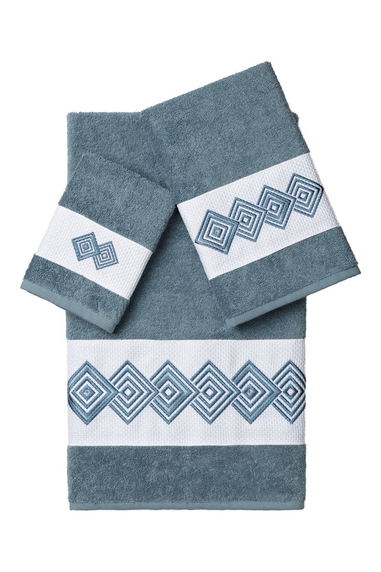 Noah 3-Piece Embellished Towel Set - Teal, Alternate, color, MIDNIGHT BLUE