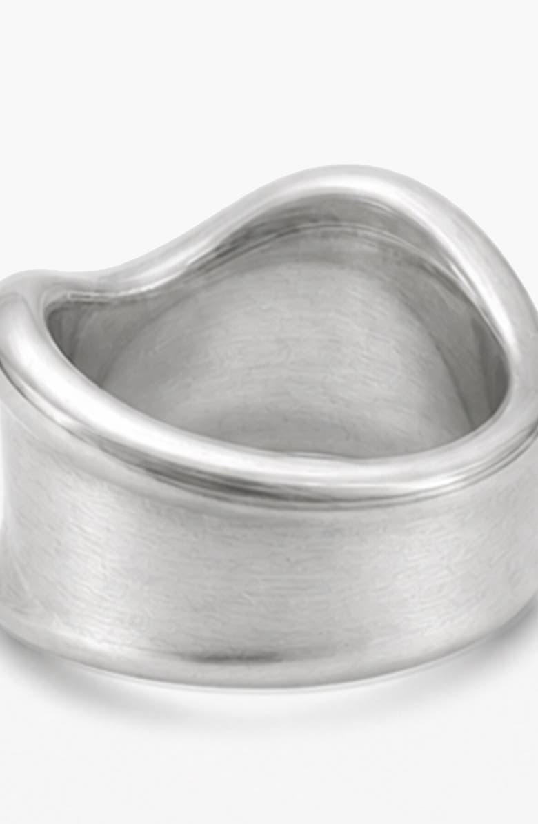 YOJ Molten Curve Ring in Silver, Alternate, color, Silver