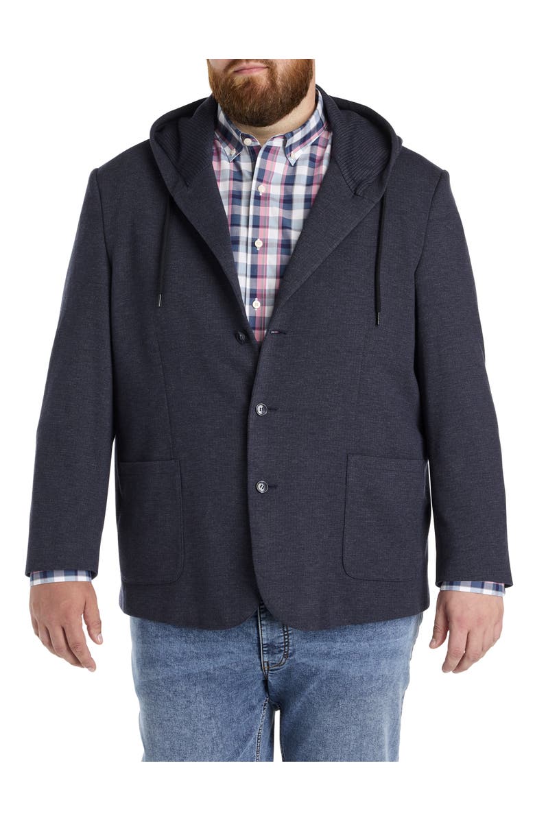 Synrgy by DXL Big & Tall Hooded Sport Coat, Alternate, color, Navy