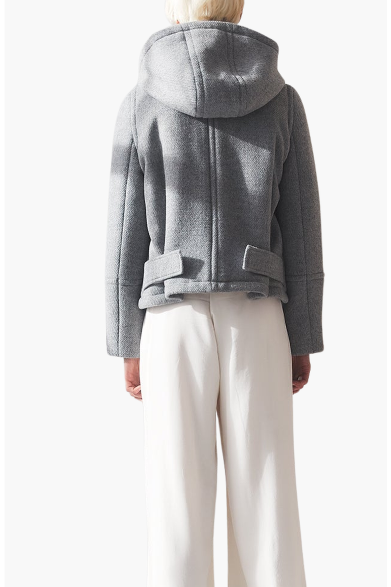 Down Wool Hooded Coat, Alternate, color, Grey