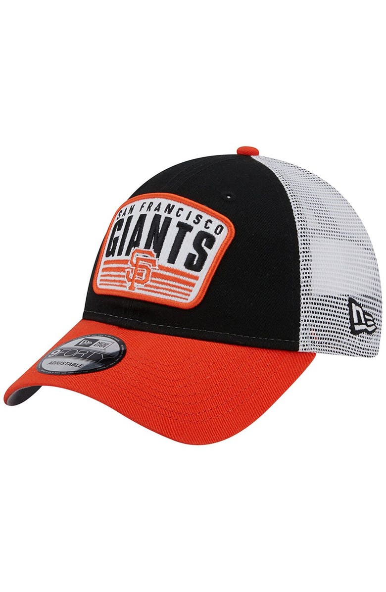 New Era Men's New Era Black San Francisco Giants Two-Tone Patch 9FORTY Snapback Hat, Main, color, Black