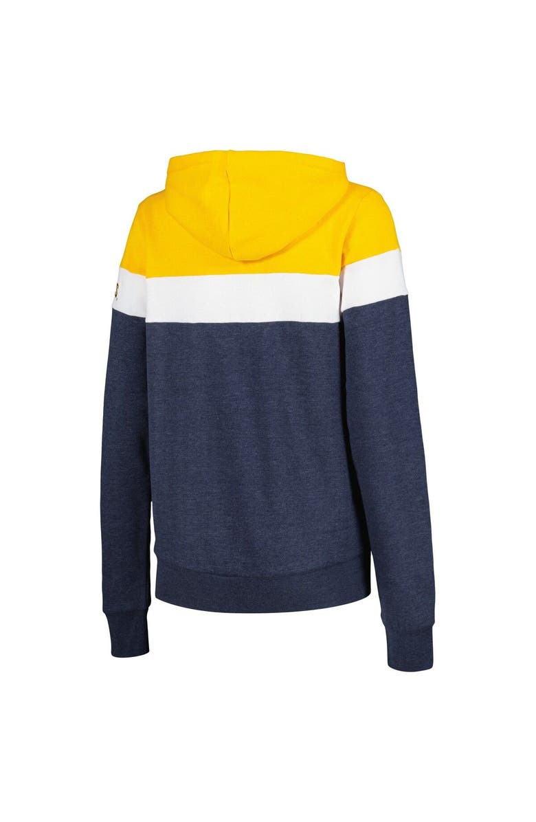 New Era Women's New Era Heather Navy Milwaukee Brewers Colorblock Full-Zip Hoodie Jacket, Alternate, color, Heather Navy