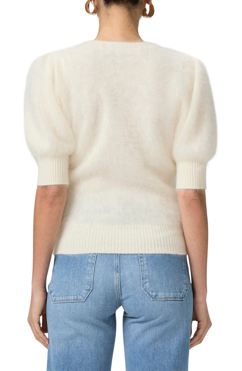 PAIGE Gladiolus Short Sleeve Cashmere Sweater, Alternate, color, Ivory