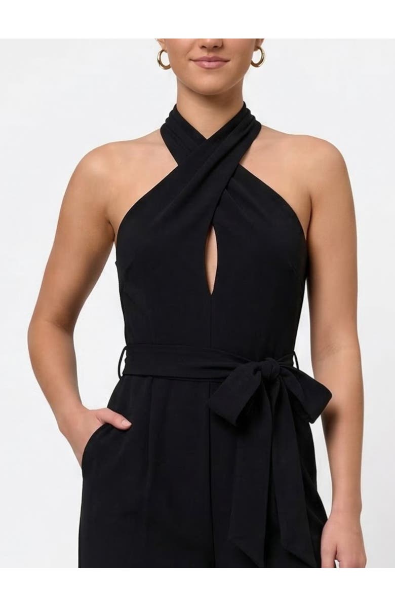 RACHEL Rachel Roy Ester Sleeveless Belted Jumpsuit, Alternate, color, Black