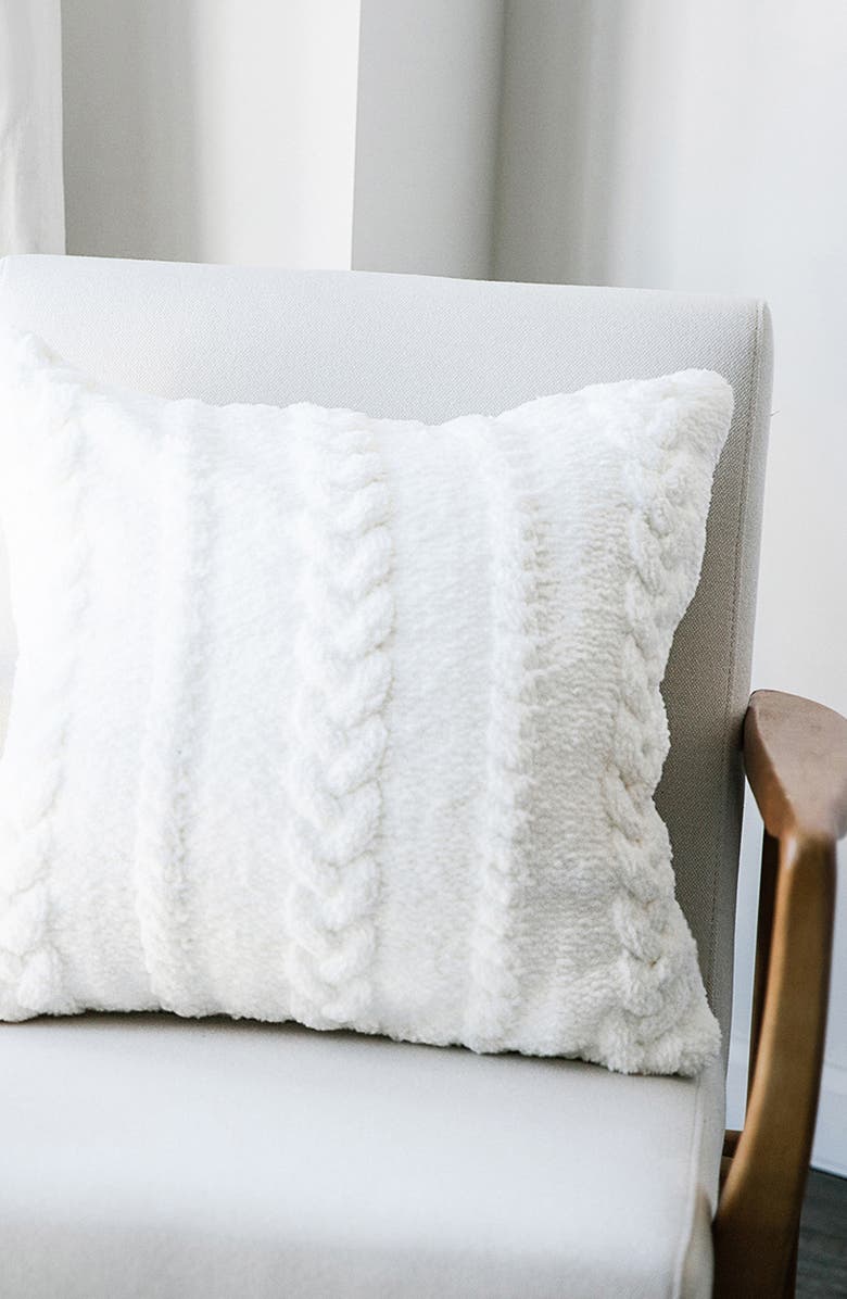 Sunday Citizen Braided Accent Pillow, Alternate, color, Off White