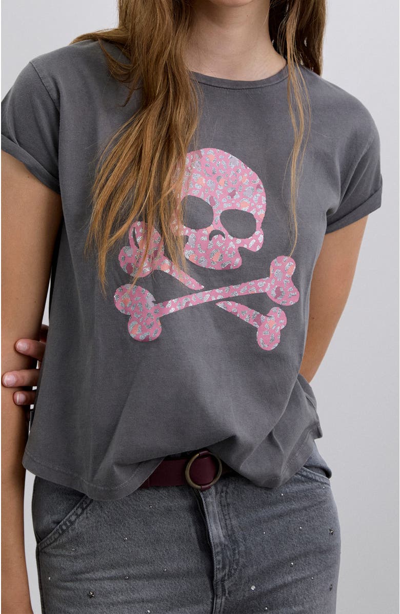 Scalpers Leoskulltee Girls, Alternate, color, Anthracite