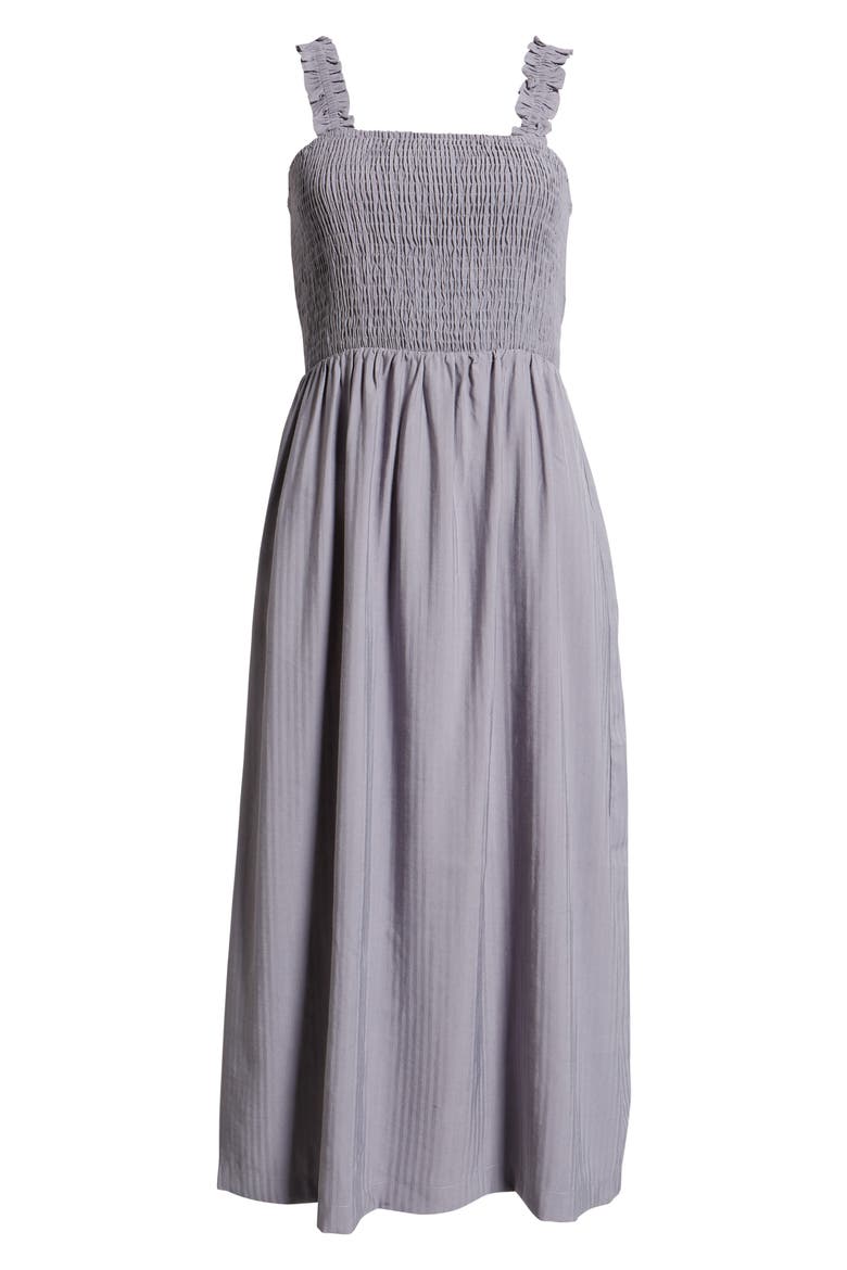 Julia Smocked Sleeveless Midi Sundress, Alternate, color, DUSTY PURPLE