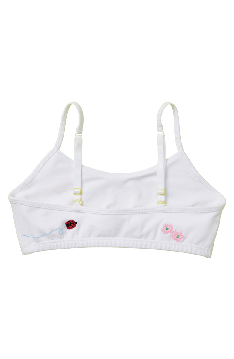 Yellowberry Sunshine Embroidered Cotton Bra, Alternate, color, White Marshmallow