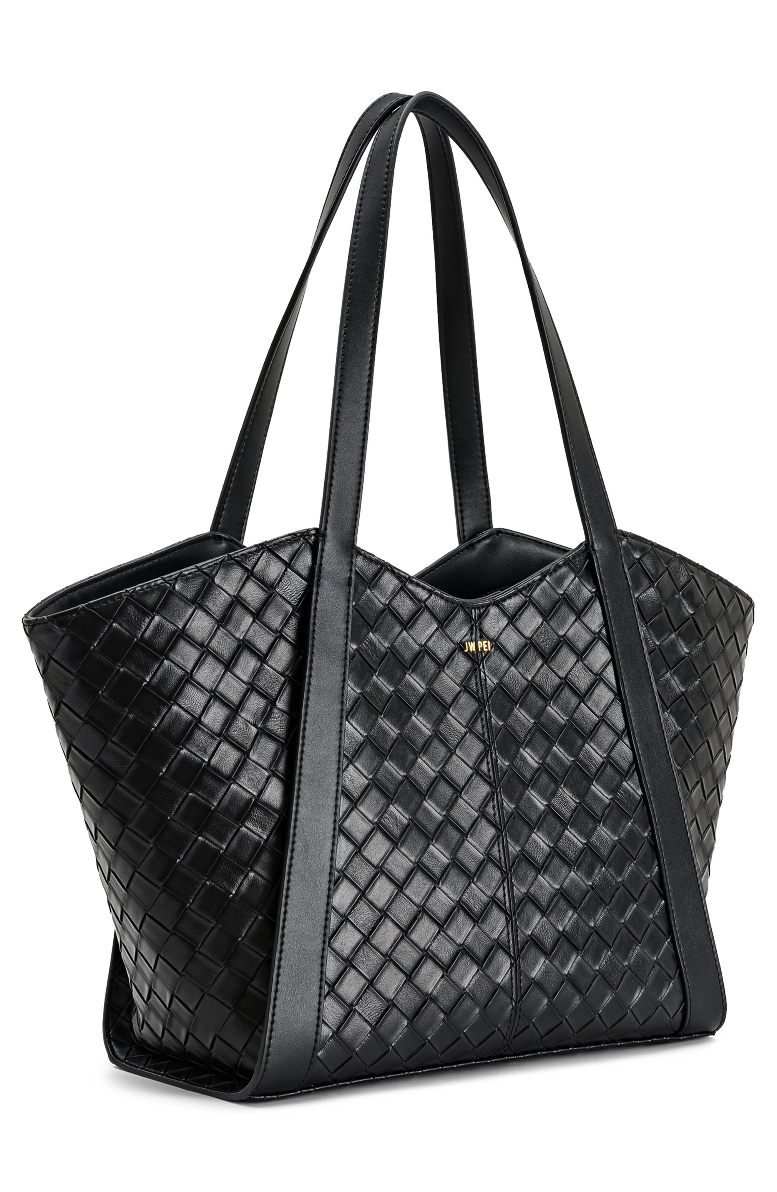 JW PEI Large Kiana Woven Tote, Alternate, color, Black