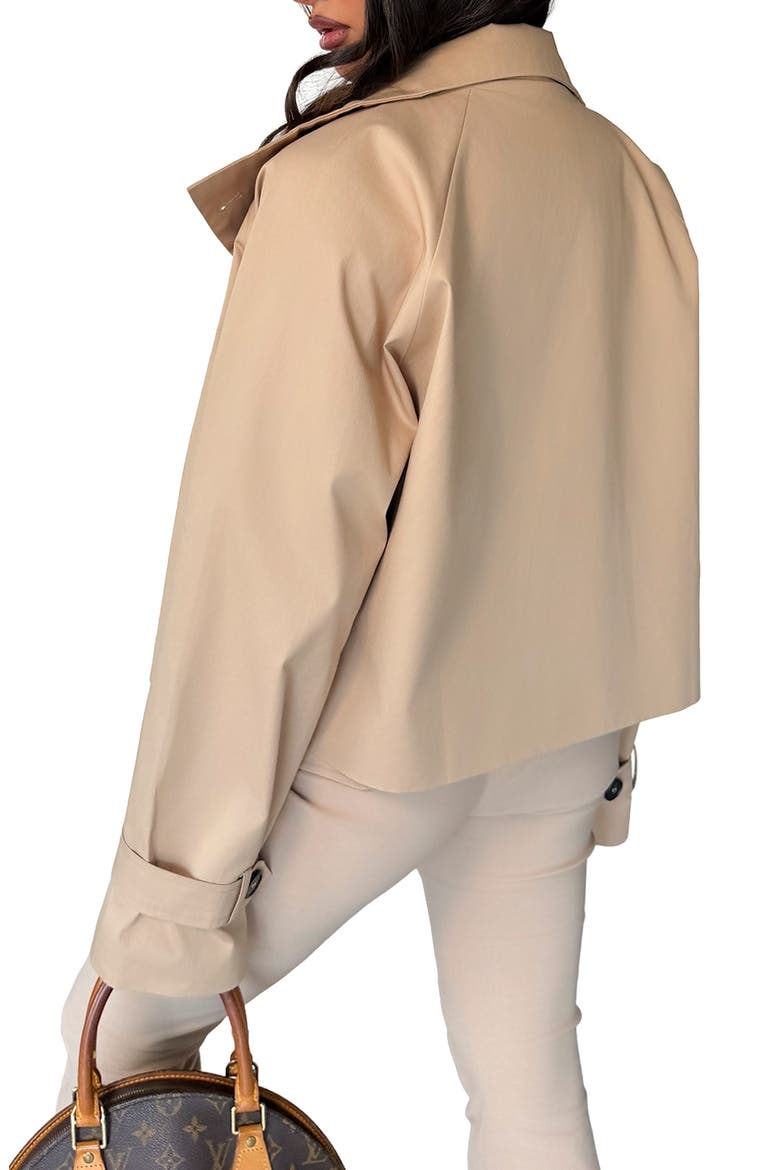 Ashleigh Cropped Trench Jacket, Alternate, color, KHAKI