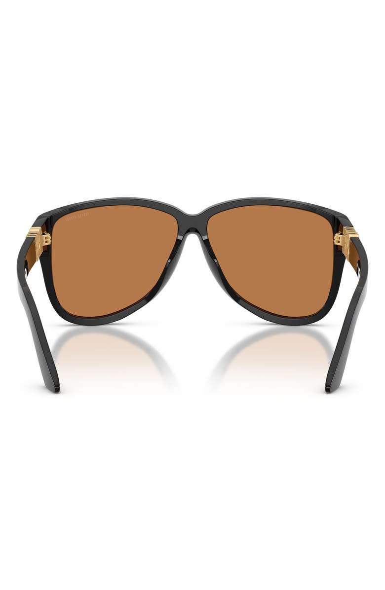 Miu Miu 61mm Pilot Sunglasses, Alternate, color, Black/ Brown