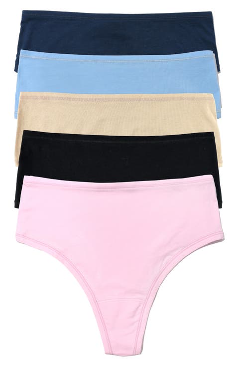 PlayStretch™ Assorted 5-Pack High Rise Thongs