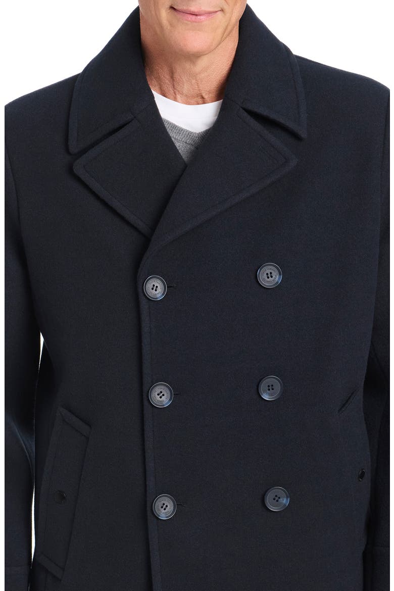 Double Breasted Water Resistant Coat, Alternate, color, NAVY