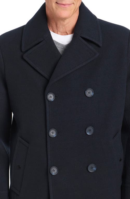 Vince Camuto Double Breasted Water Resistant Coat In Blue