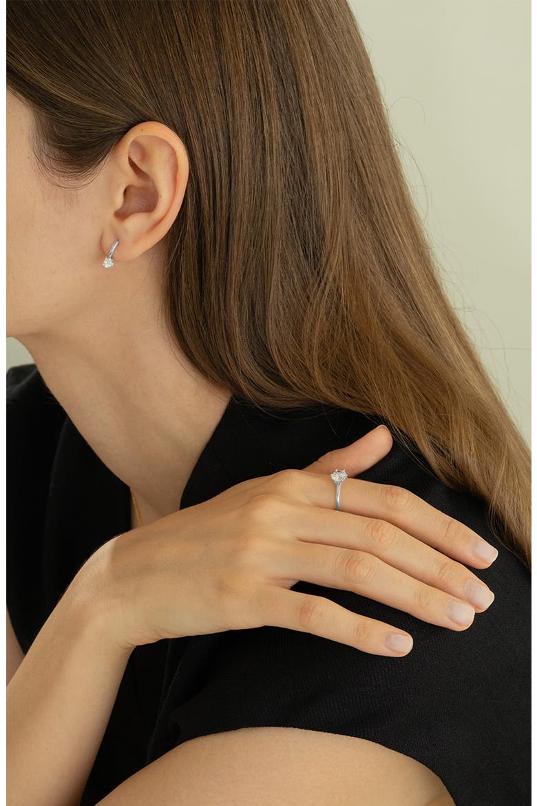 Sterling Silver 18k Gold Plated Anastasia Huggies Delicate Minimal, Alternate, color, Silver