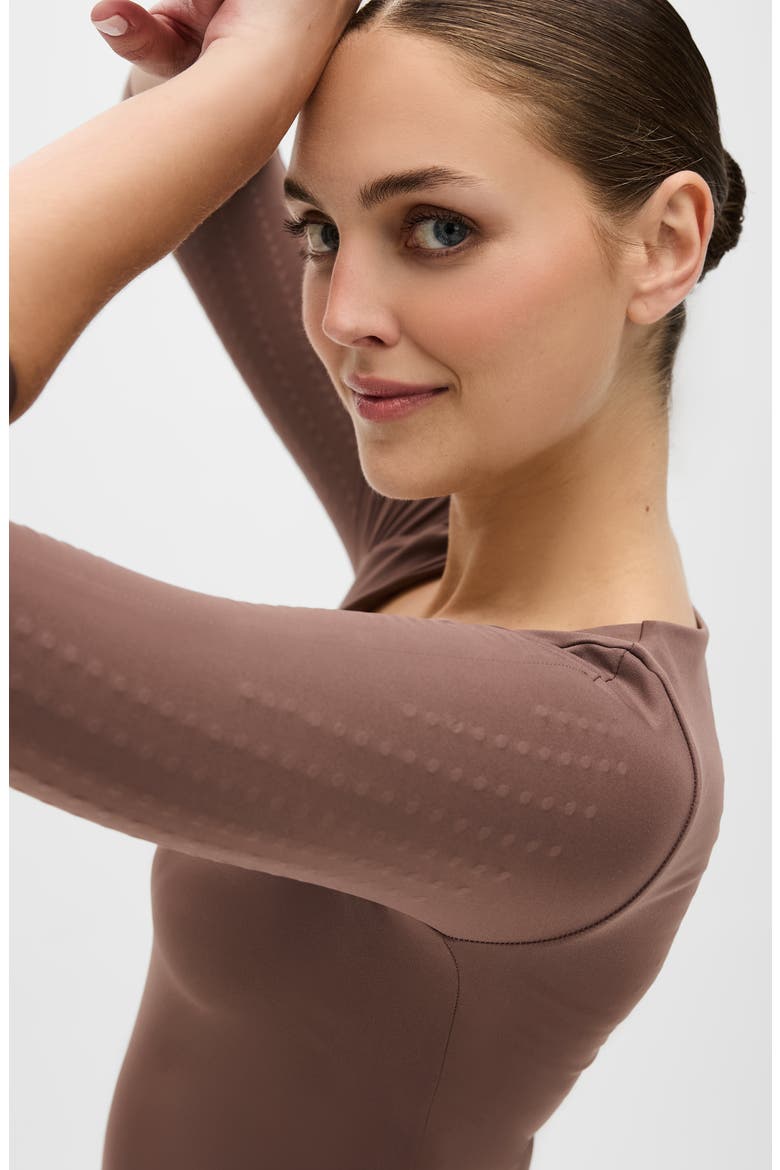 Iconic 3/4 sleeve MicroPerle Top, Alternate, color, Black
