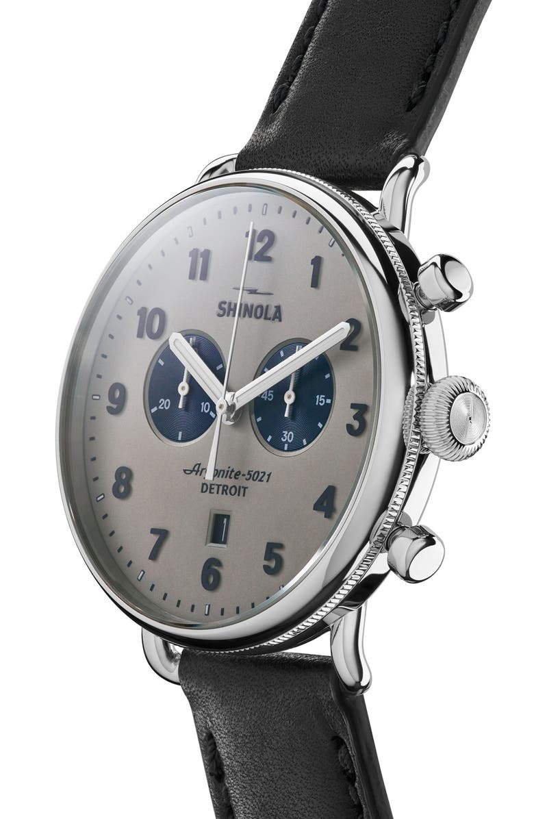 Shinola The Canfield Chrono Leather Strap Watch, 43mm, Alternate, color,