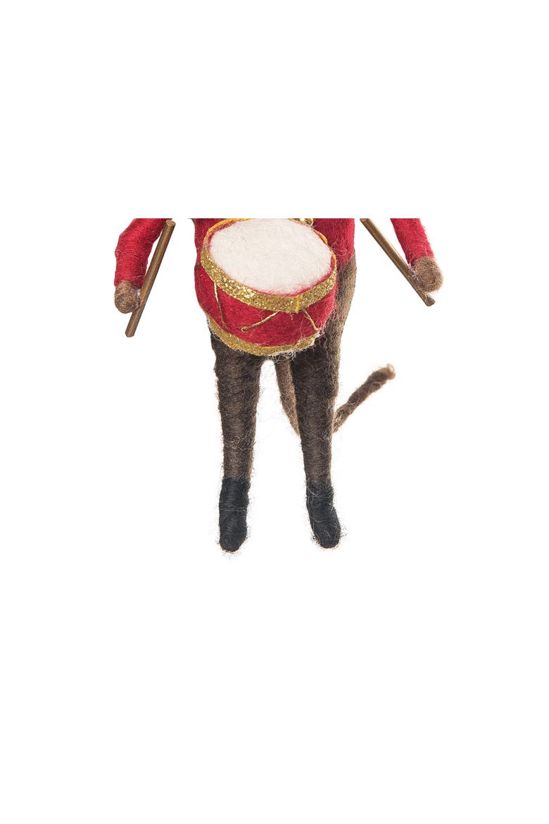 Festive Christmas Fabric Drummer Mouse Decorative Soft Figurine for XMAS Winter Holidays, Alternate, color, Red