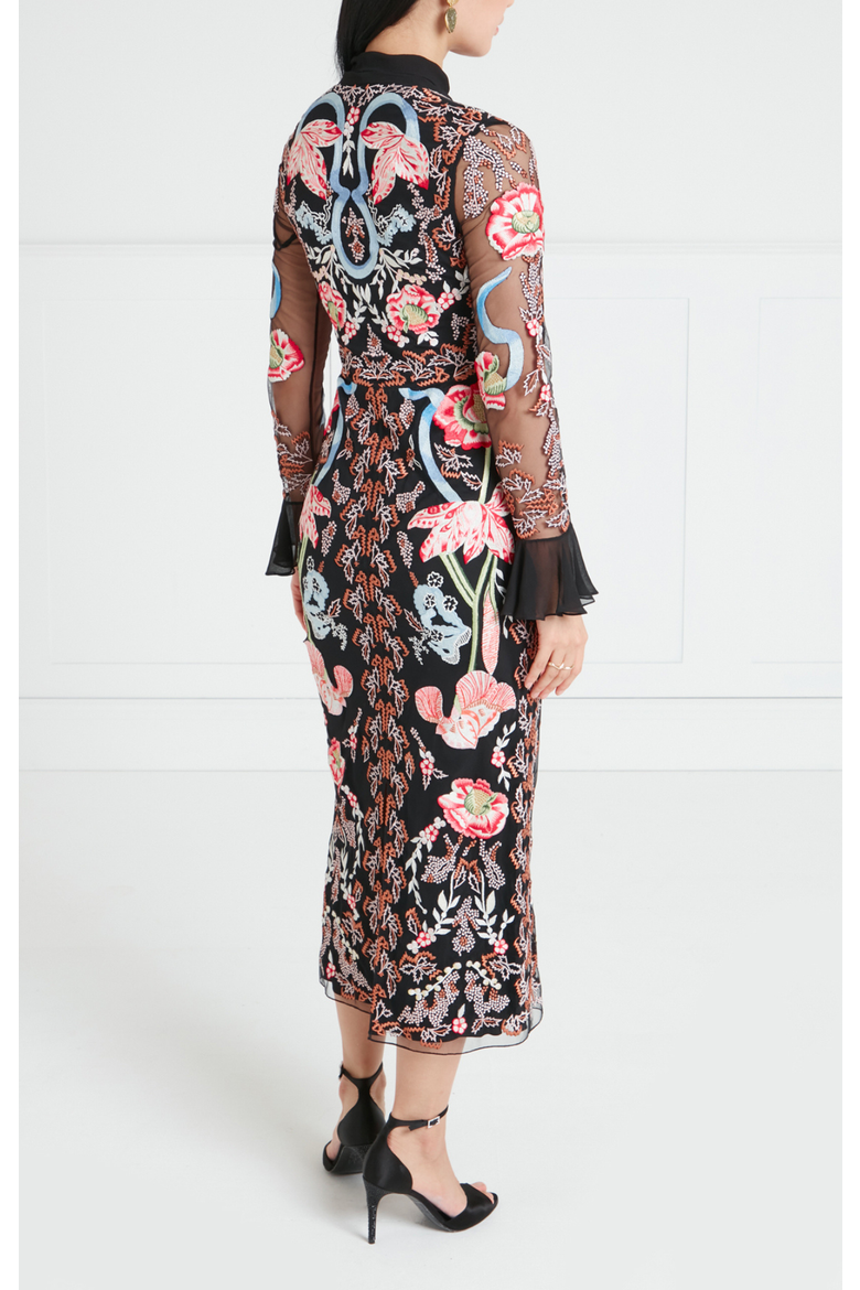 Bilbao Tie Dress, Alternate, color, Black