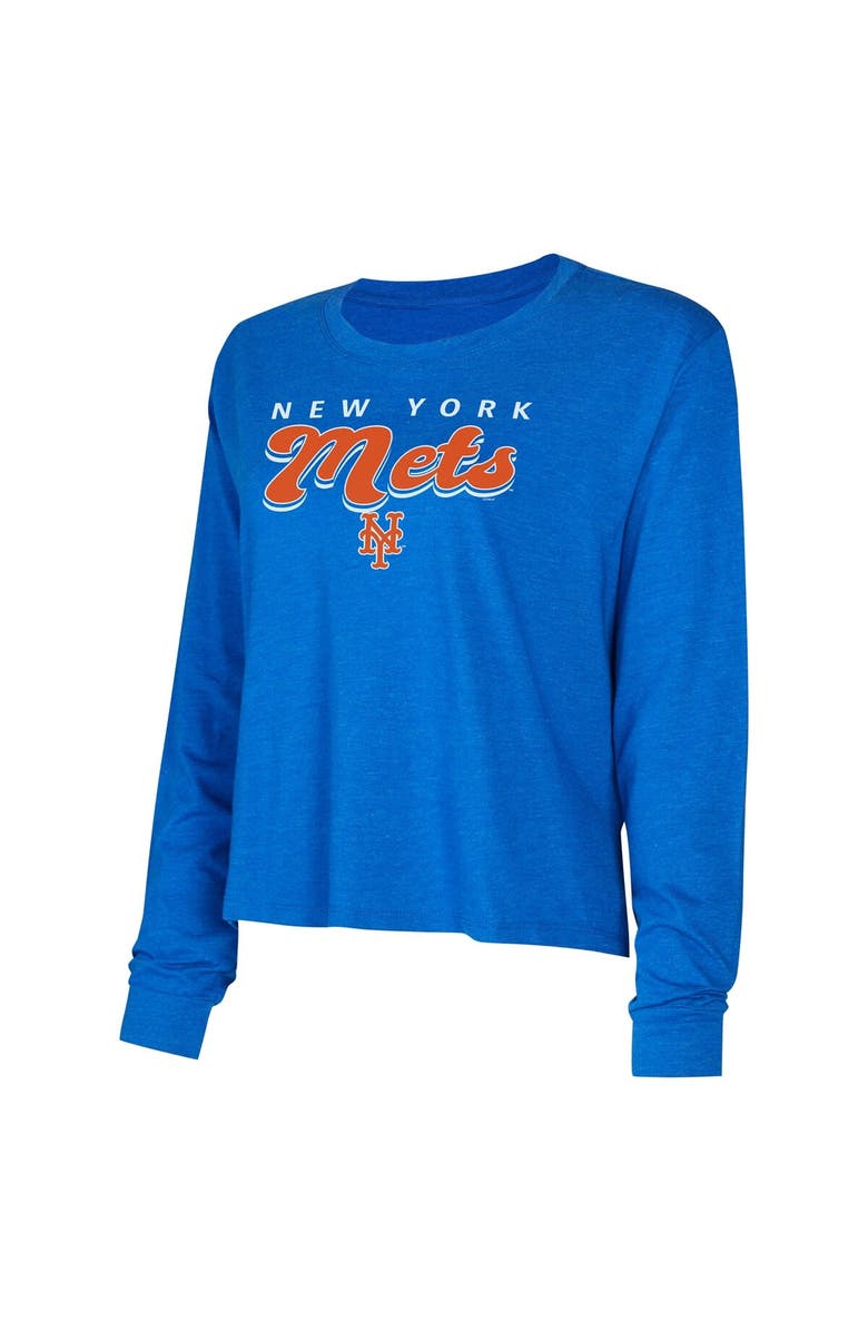 CONCEPTS SPORT Women's Concepts Sport Royal New York Mets Meter Knit Long Sleeve T-Shirt & Shorts Set, Alternate, color,
