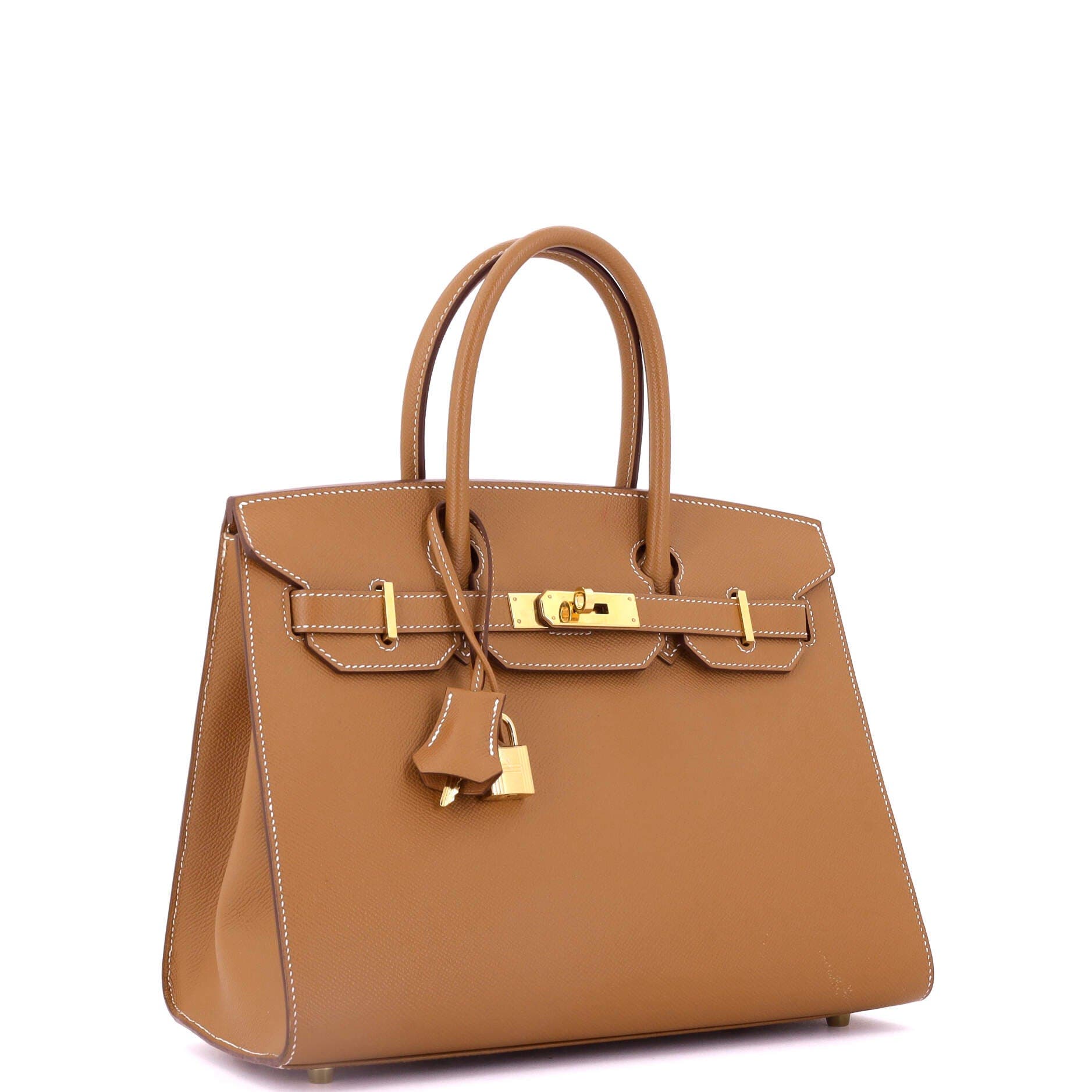 Pre-Owned Hermes Birkin Sellier Bag Brown Epsom with Gold Hardware 30, Alternate, color, Gold