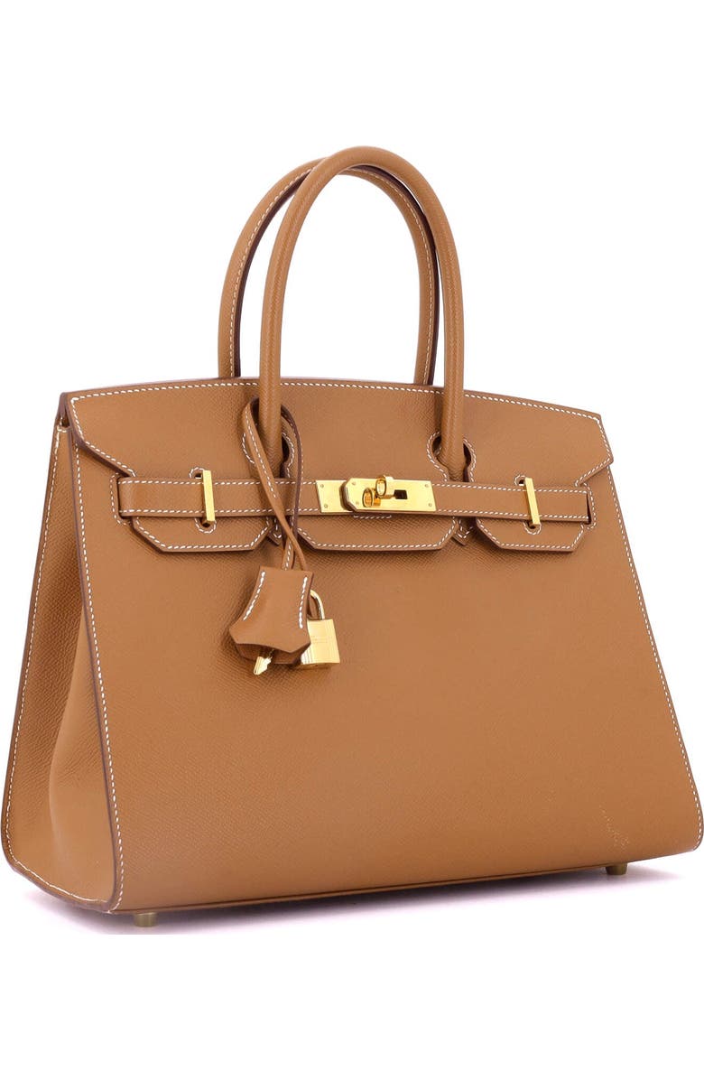 Pre-Owned Hermes Birkin Sellier Bag Brown Epsom with Gold Hardware 30, Alternate, color, Gold