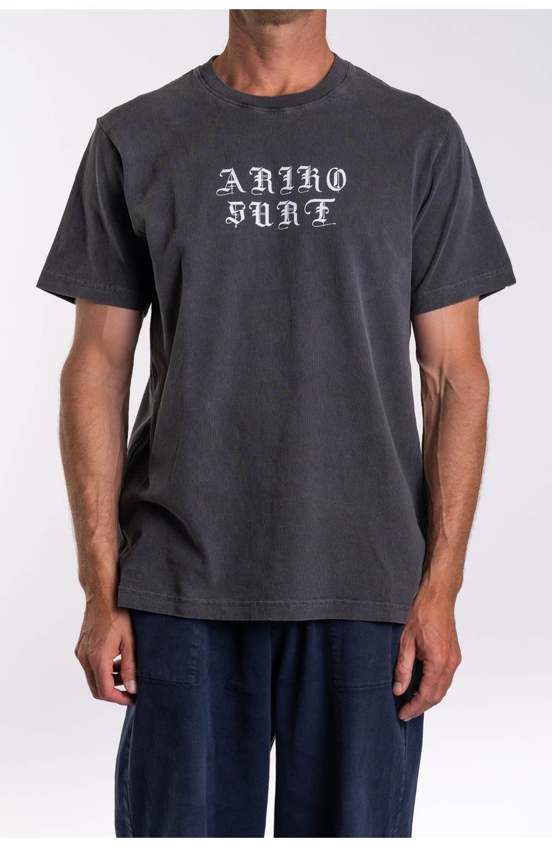 ARIKO Gender Inclusive Logo Surf T-shirt, Alternate, color, Sea Grey