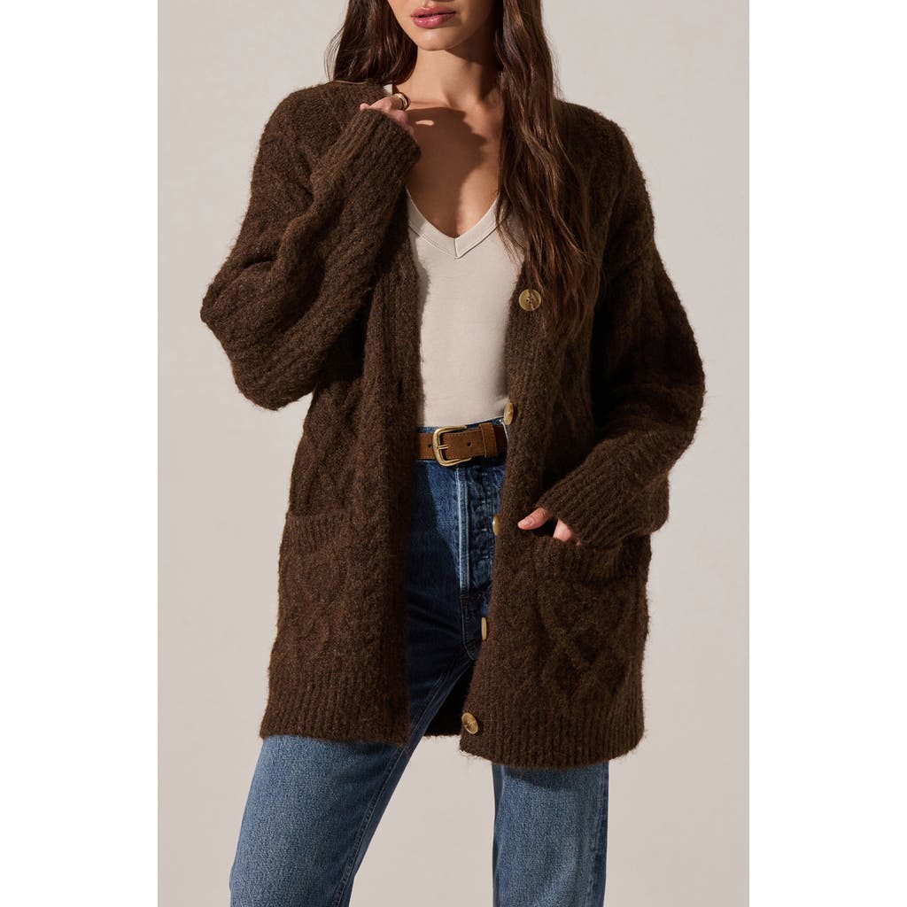 Astr The Label Charli Cardigan In Brown