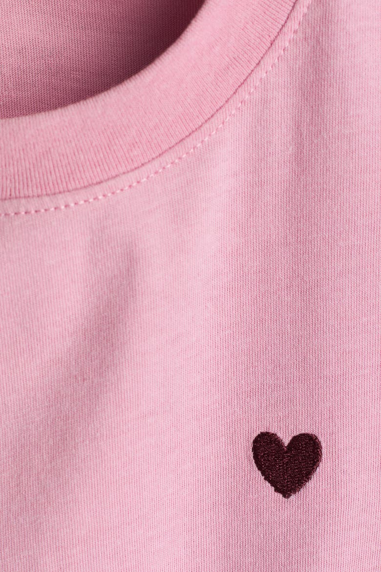 2-pack Long-sleeved Cotton T-shirts, Alternate, color, Light pink/striped