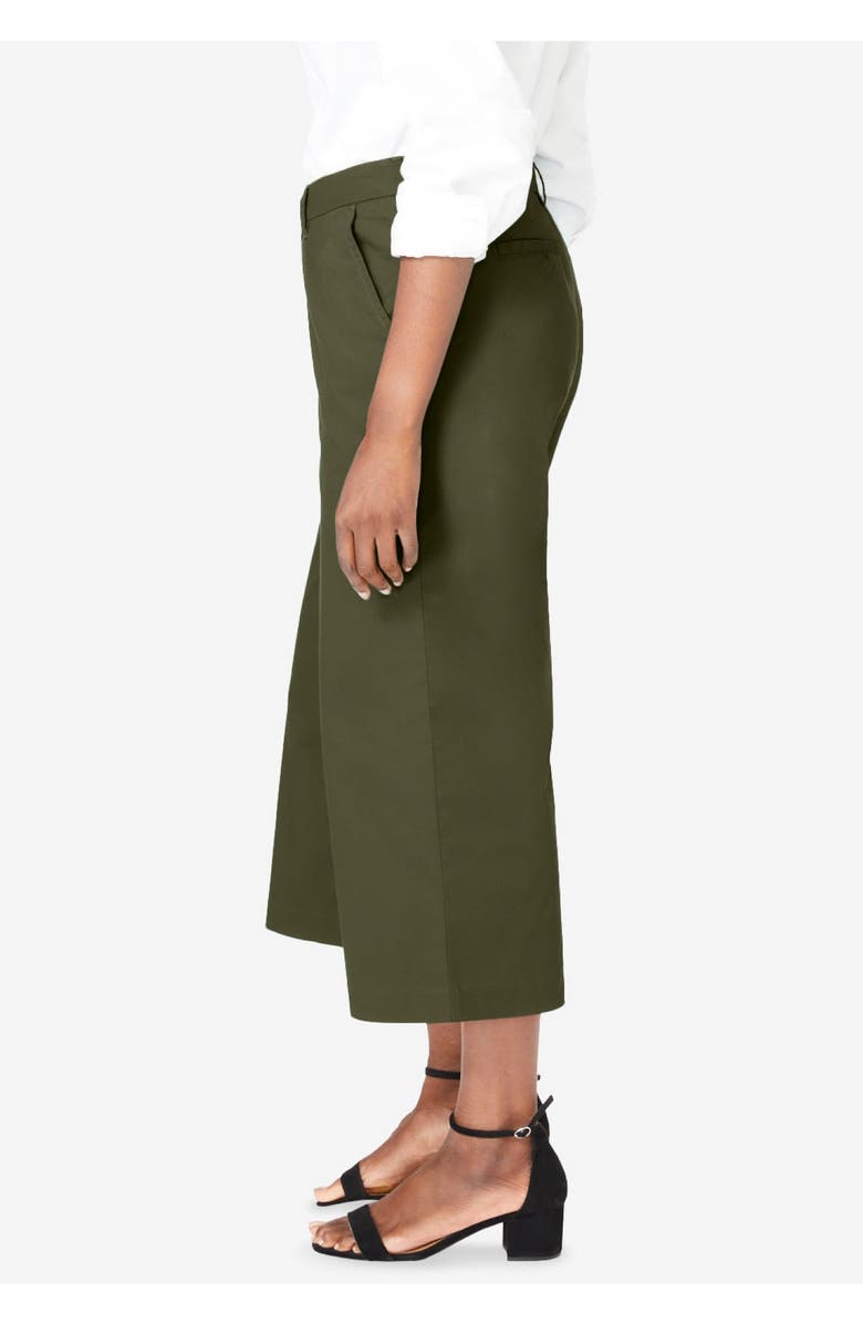 Jessica London Stretch Cotton Chino Wide-Leg Crop, Alternate, color,