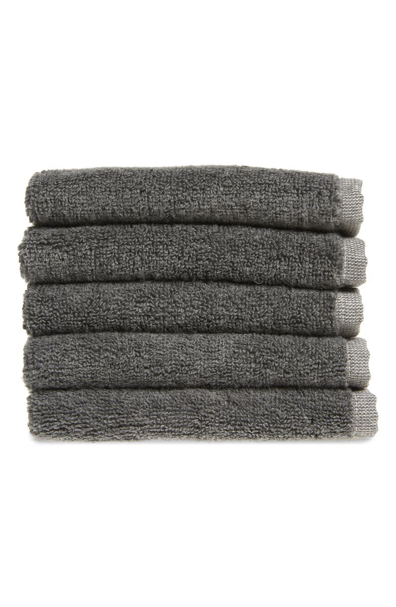 Nordstrom Set of 5 Charcoal Infused Makeup Washcloths, Main, color,