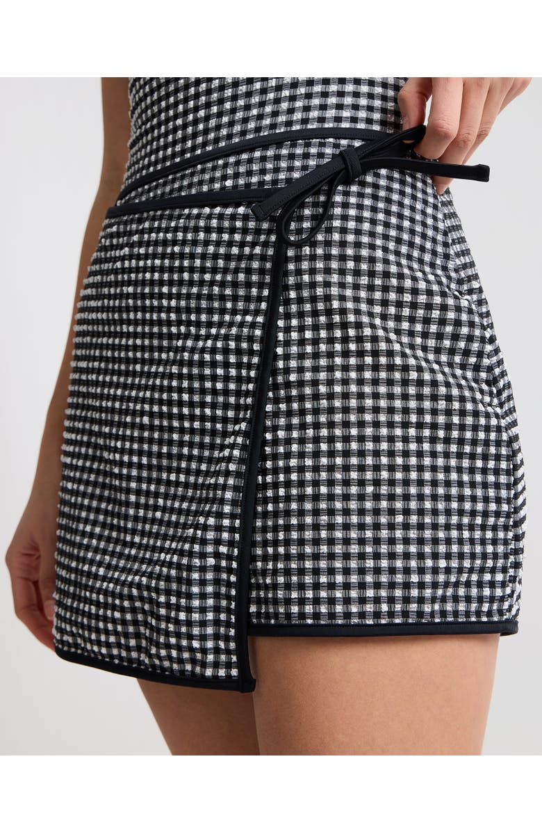 Onia Mini Wrap Skirt, Alternate, color, Black/White