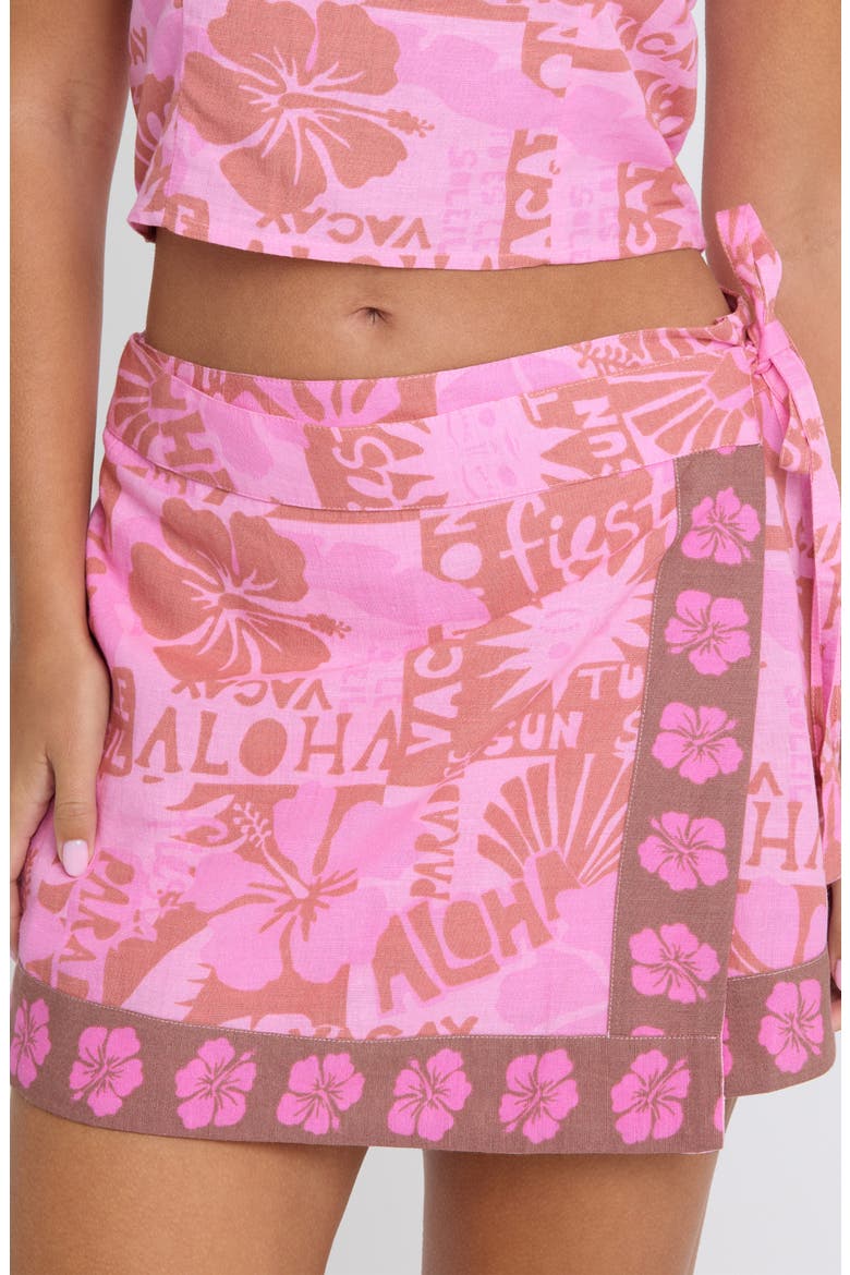 Sun Faded Wrap Miniskirt, Alternate, color, PARTY PINK