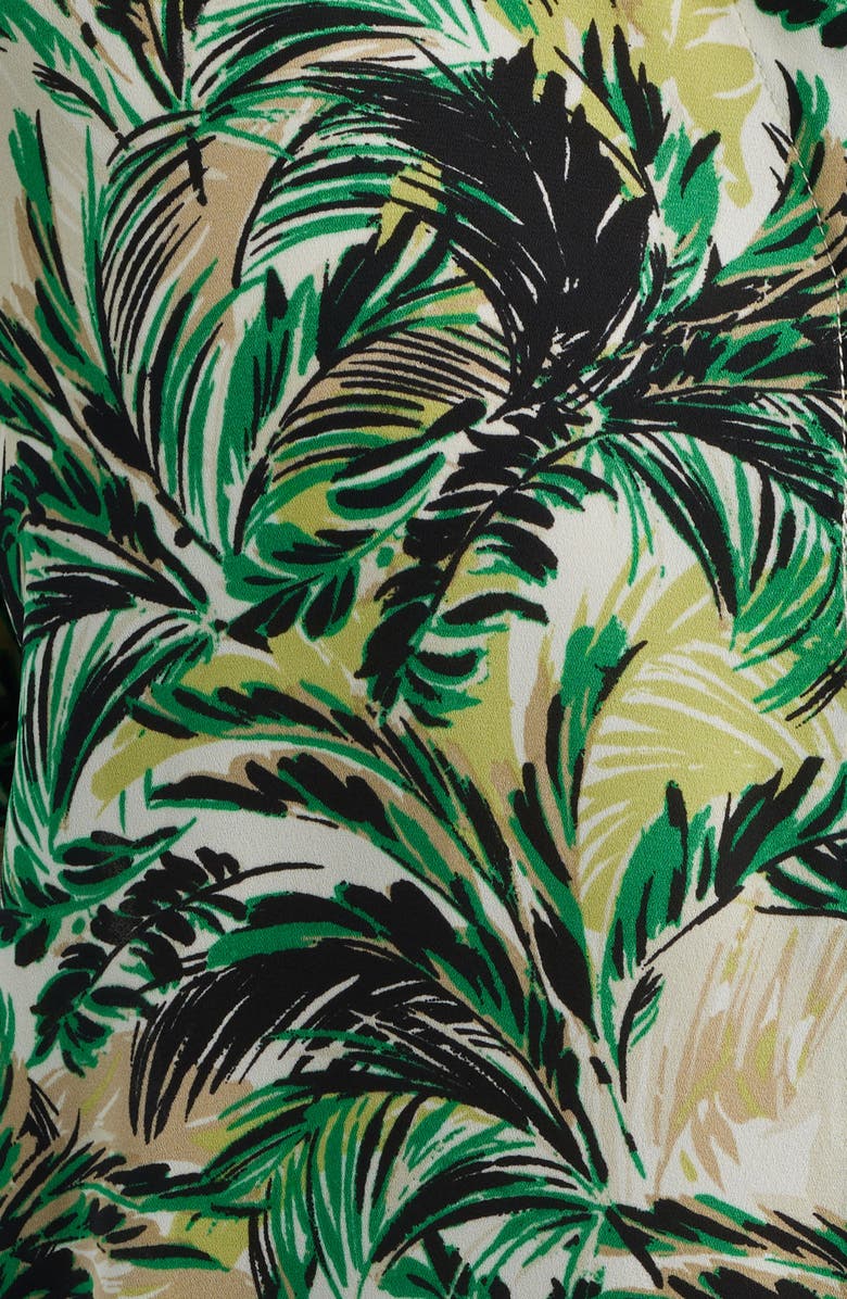 AK ANNE KLEIN Tropical Print Short Sleeve Button-Up Shirt, Alternate, color, 