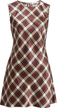 DÔEN Alamere Plaid Silk Minidress