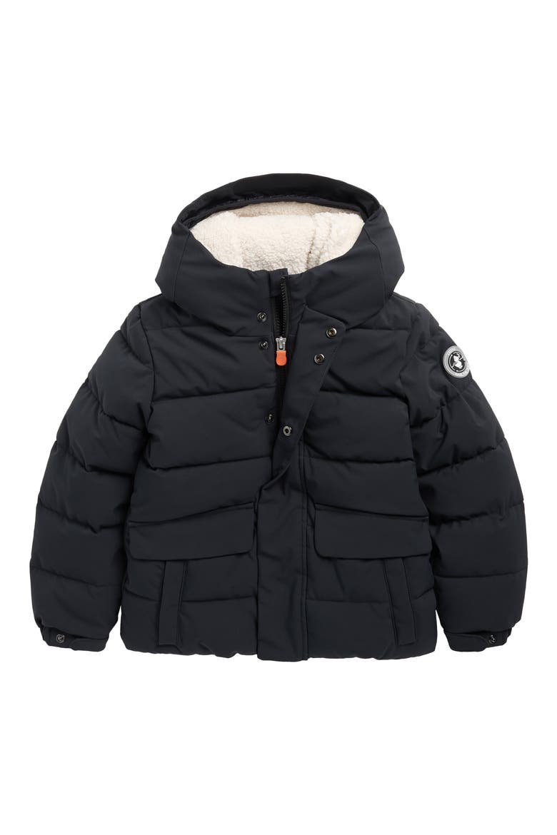 Kids' Klaus Hooded Puffer Jacket, Main, color, BLACK