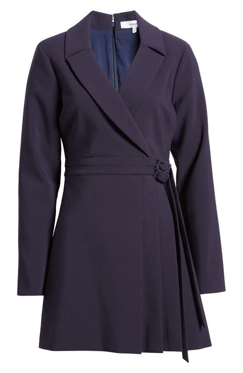 Likely Cherise Long Sleeve Faux Wrap Dress In Navy