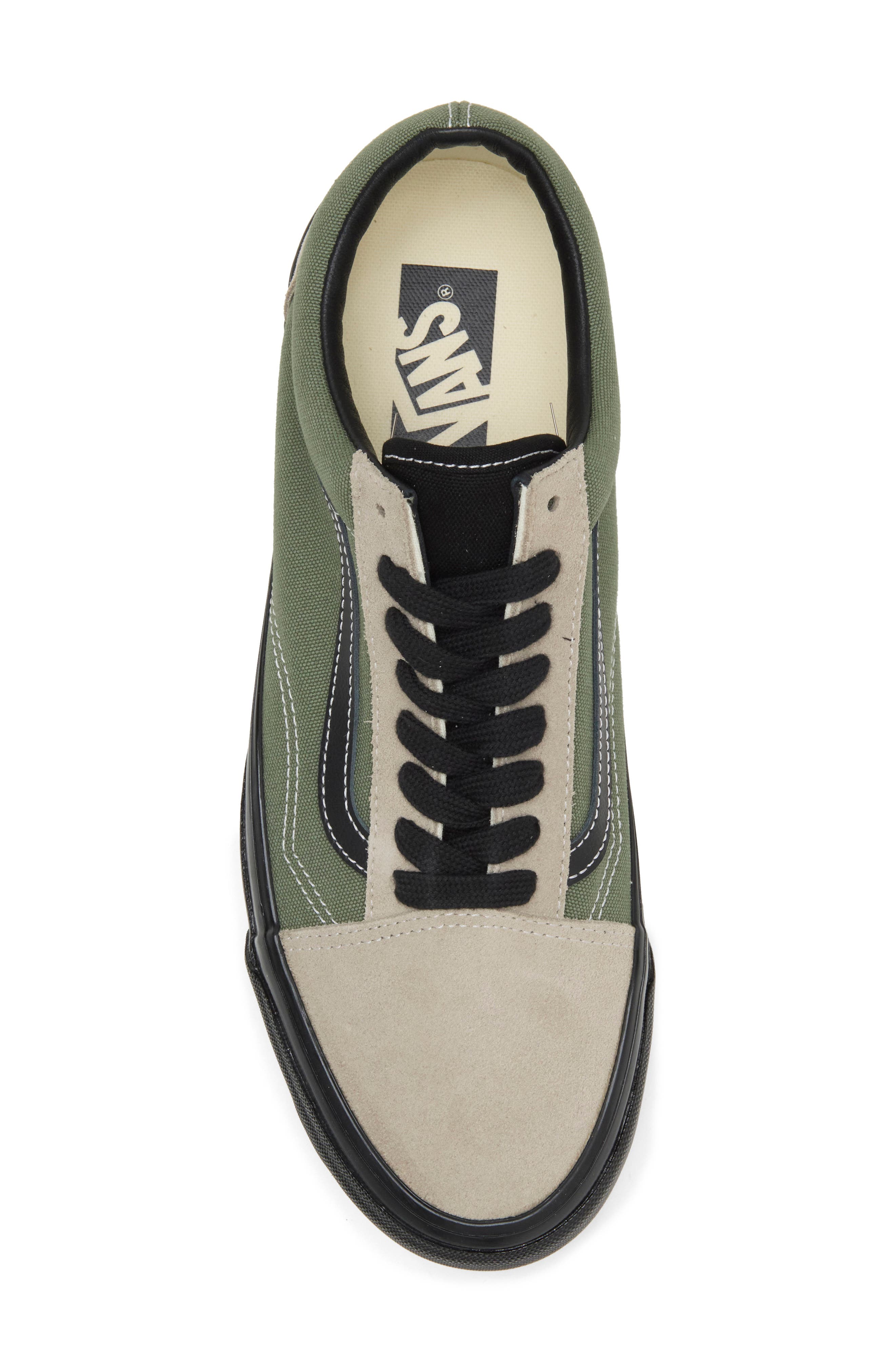 Old Skool LX Leather Sneaker, Alternate, color, ALUMINUM/ OLIVE