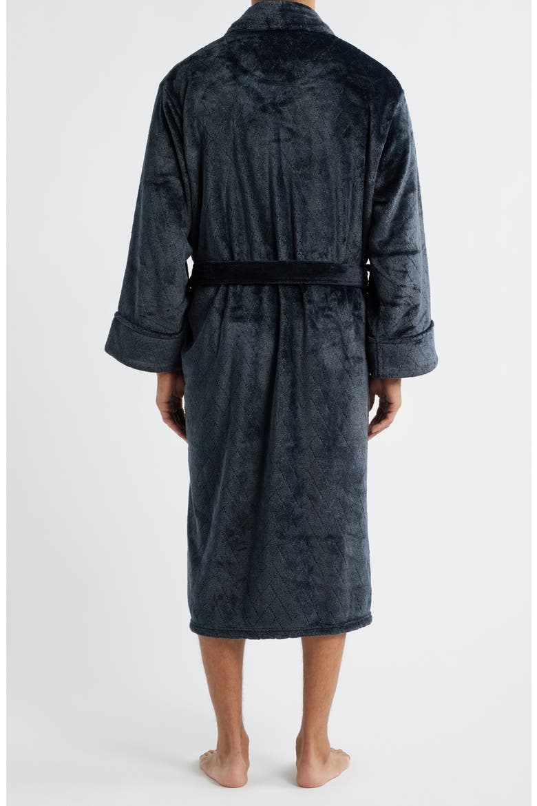 Diamond Jacquard Robe, Alternate, color, BLACK