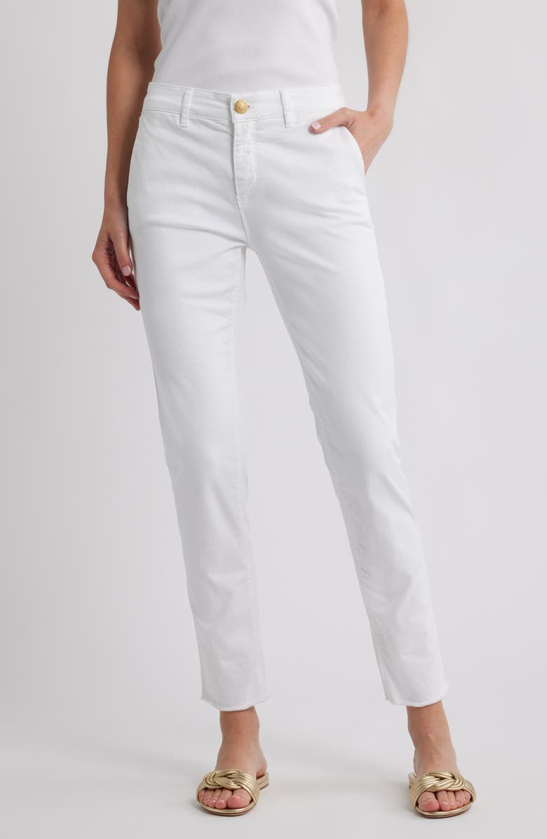 KOBI HALPERIN Cathy Slim Fit Fray Hem Jeans, Main, color, White