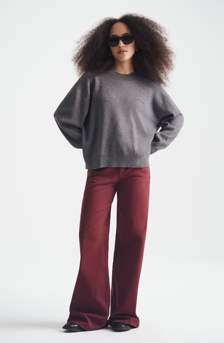 Brooklyn Industries Logo Crewneck Sweater, Alternate, color, Dark Grey Melange