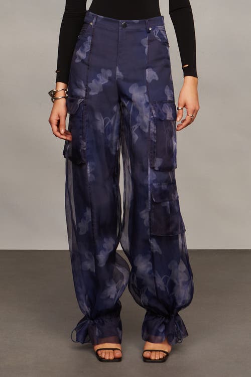Amur Bridgette Organza Cargo Pants In Black