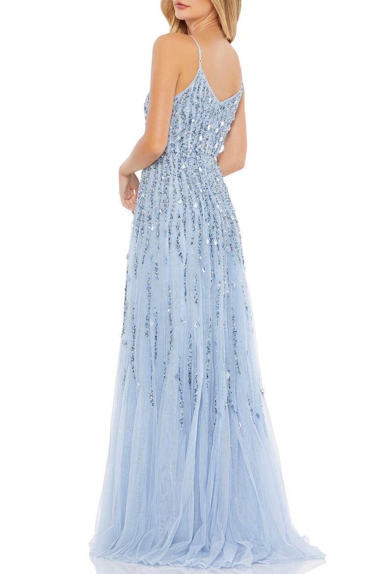 Sequin Tulle Gown, Alternate, color, FUSION BLUE