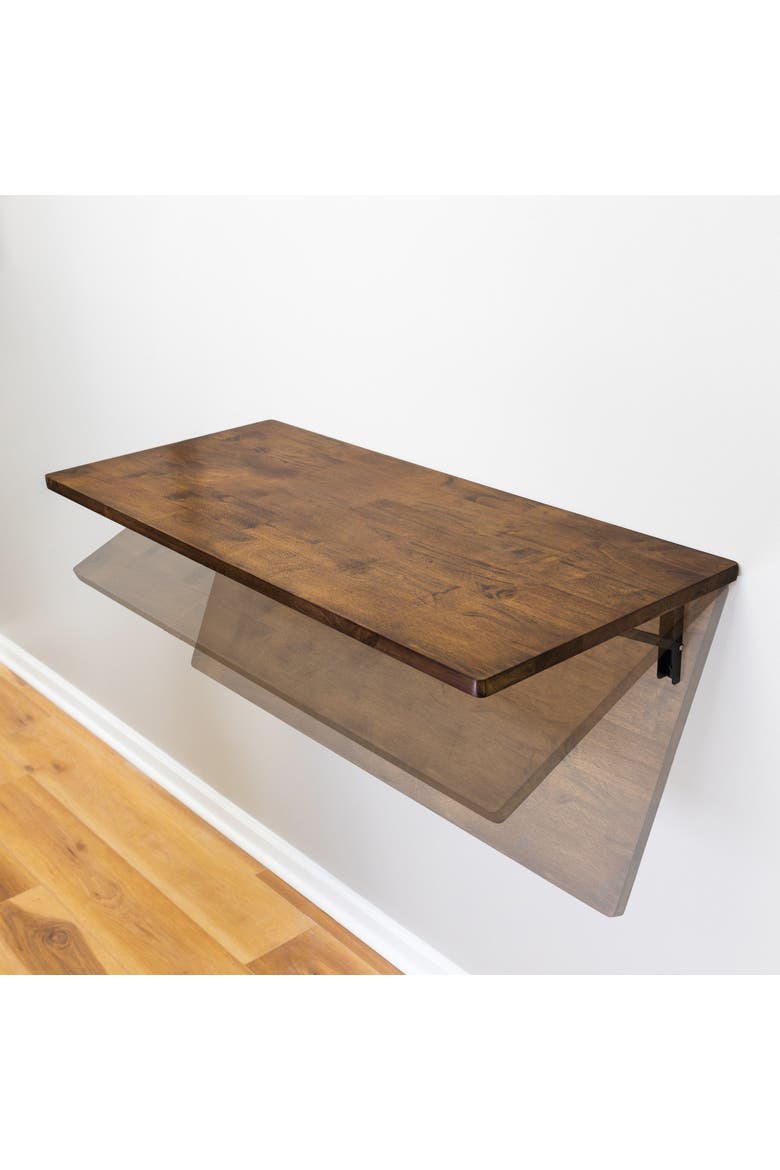 Wakefield Foldable Workbench - Dark Wood Tabletop with Black Brackets - Heavy-Duty Table, Alternate, color, Dark Wood