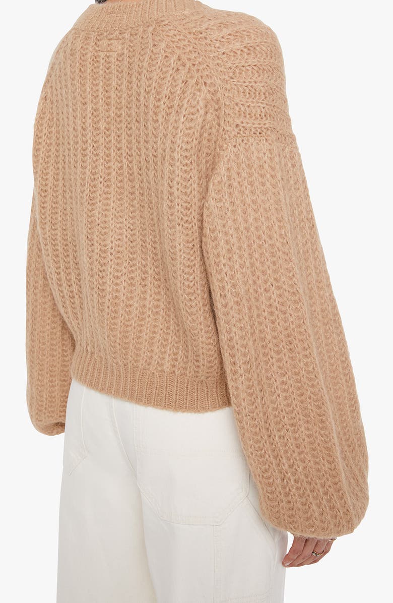 MOTHER The Puffy Sleeve Varsity Cardigan, Alternate, color, Cotton Candy