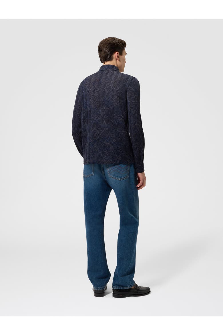 Striped Wool And Viscose Knit Shirt, Alternate, color, Multicoloured