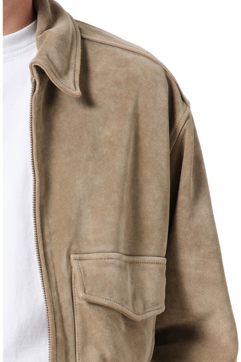 Emil Suede Bomber Jacket, Alternate, color, ARIZONA M SAND